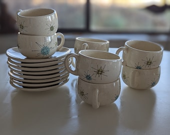 Pottery Franciscan Atomic Starburst Dishes 1950's Franciscan