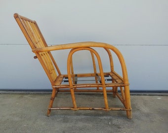 Vintage Low Rattan Lounge Chair by JB Van Sciver Co.