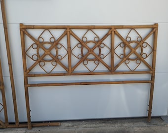 Vintage Rattan and Cane Twin Headboards - Set of 2