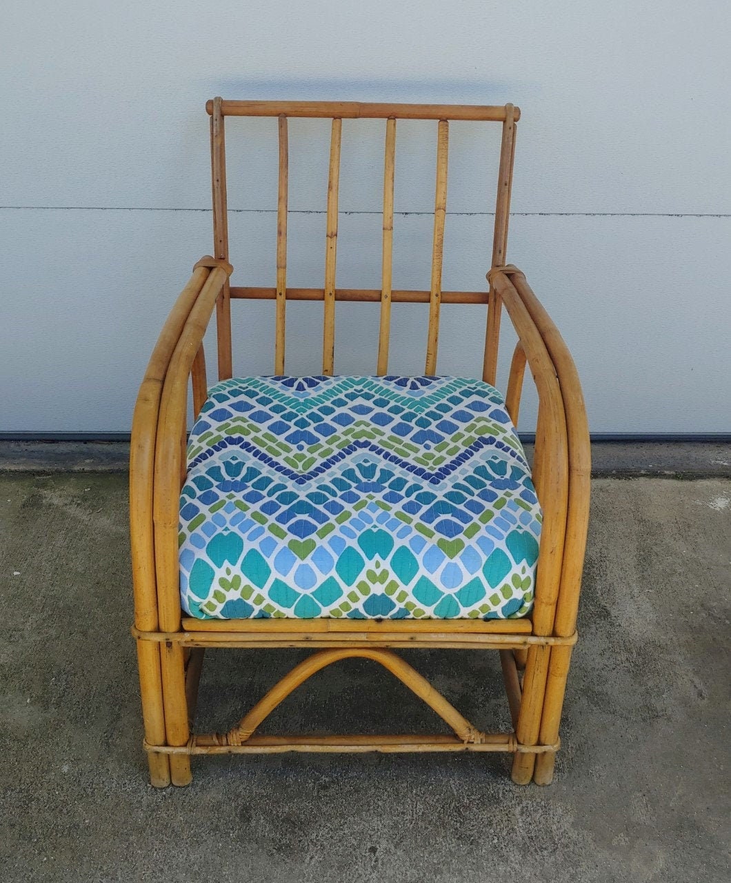 Vintage Low Rattan Lounge Chair by JB Van Sciver Co. - Etsy