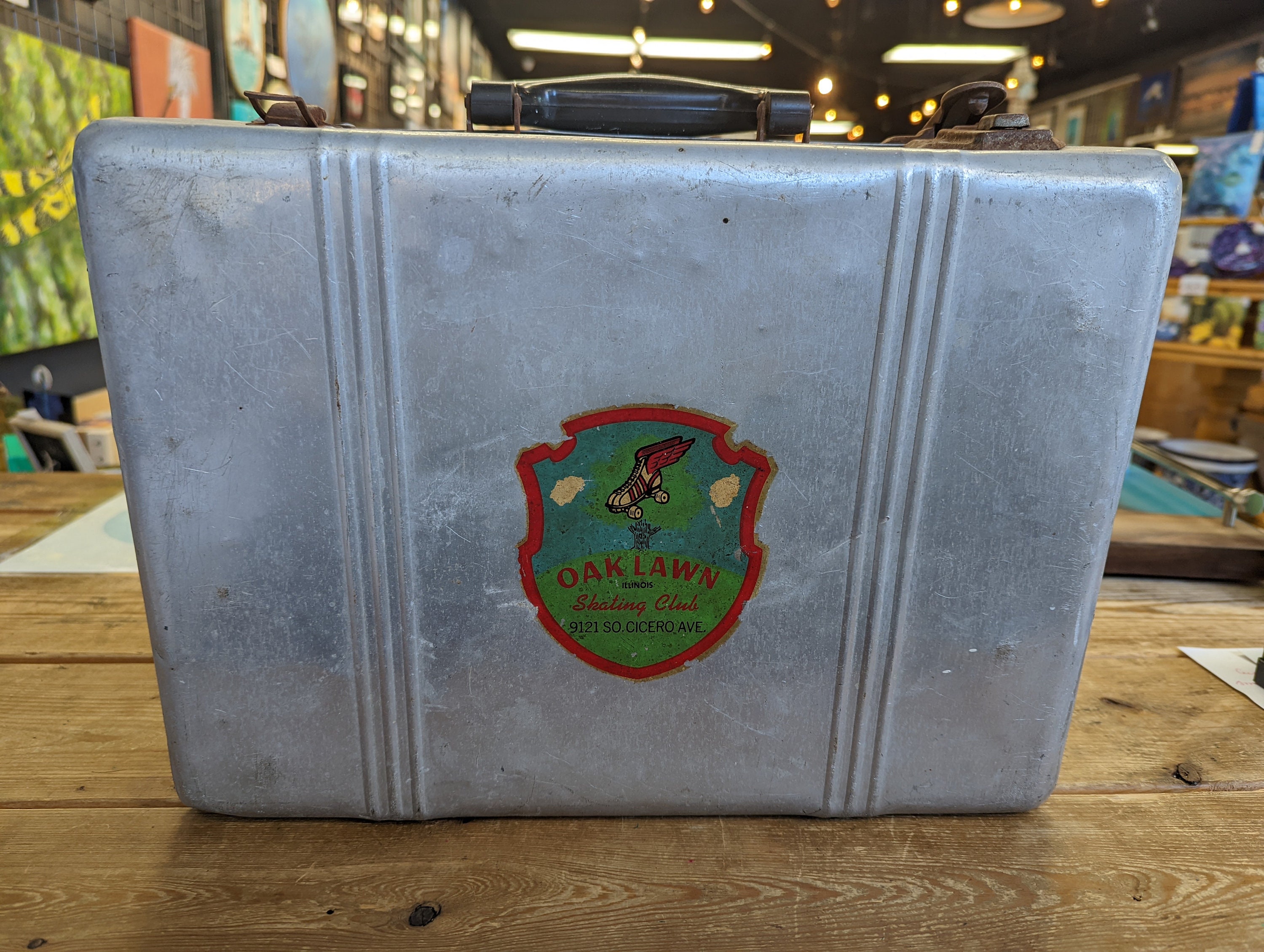 Vintage Galvanized Metal Roller Skate Case Etsy