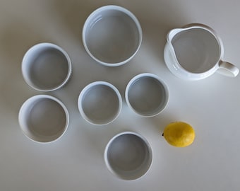 Vintage Dansk Assorted White Ceramin Bowls - Set of 7