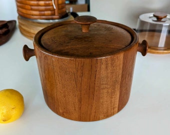 1960's Danish Staved Teak Ice Bucket by Digsmed