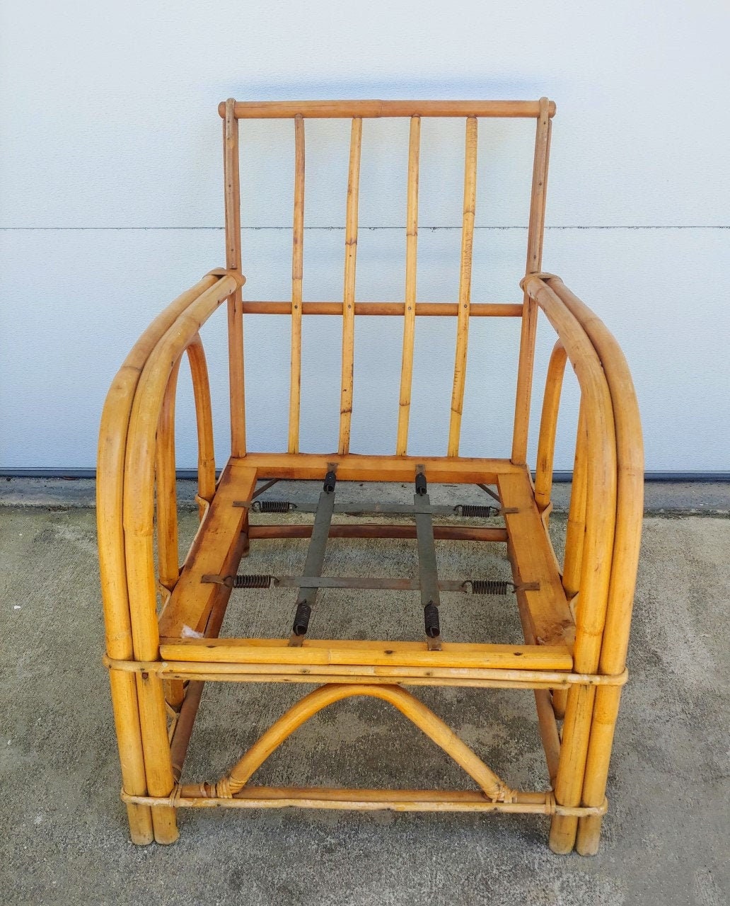 Vintage Low Rattan Lounge Chair by JB Van Sciver Co. - Etsy