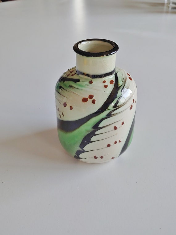 Art Deco Pottery Vase Herman Kahler Hak Tulle Emborg Made In Etsy