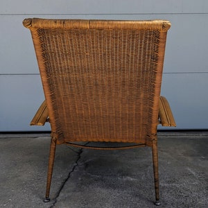 Vintage Mid Century Wicker and Rattan Chaise Lounge Chair image 5