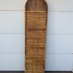 Vintage Bohemian Split Reed 3 Panel Room Divider Screen image 7