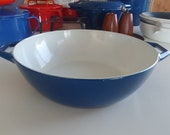 Copco Blue Enameled M 3 Cast Iron Round Pan by Michael Lax