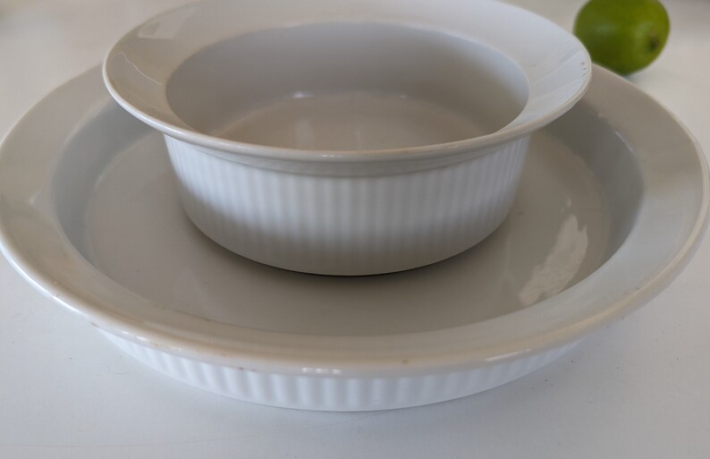 Dansk All White Fluted Quiche and Serving Dish Set of 2 Etsy