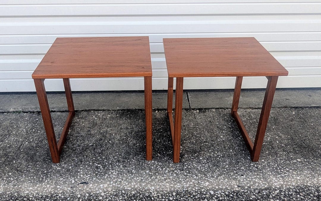 Vintage Teak Kai Kristiansen Nesting Cube End Tables Made in