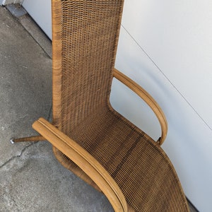 Vintage Mid Century Wicker and Rattan Chaise Lounge Chair image 8