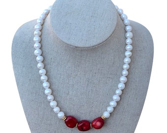 Coral Pearl Jewelry | Etsy