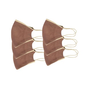 6 pack organic cotton mask,. mauve pink