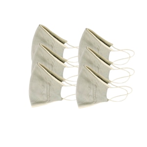 6 pack organic cotton mask,,  Light gray/White