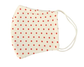 Handmade very soft organic cotton face, cloth face mask, breathable, washable, reusable, 2 layers, free shipping- polka