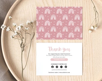 Valentine's Day Small Business Thank You Card Template, Editable Small Business Thank You Card, Package Insert, Printable Thank You