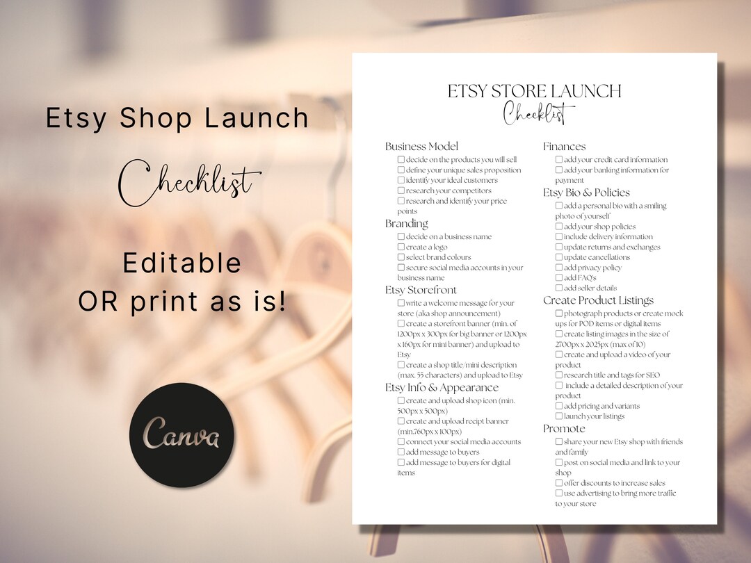 Etsy Shop Launch Checklist Start an Etsy Shop Checklist Etsy Etsy