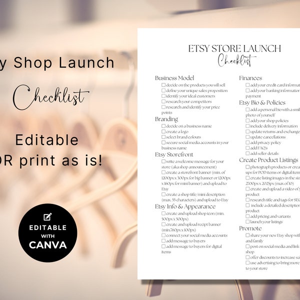 Etsy Shop Launch Checklist, Start an Etsy Shop Checklist, Etsy Shop How To Checklist, Etsy Shop Launch, Etsy Start Up Checklist, Etsy Store