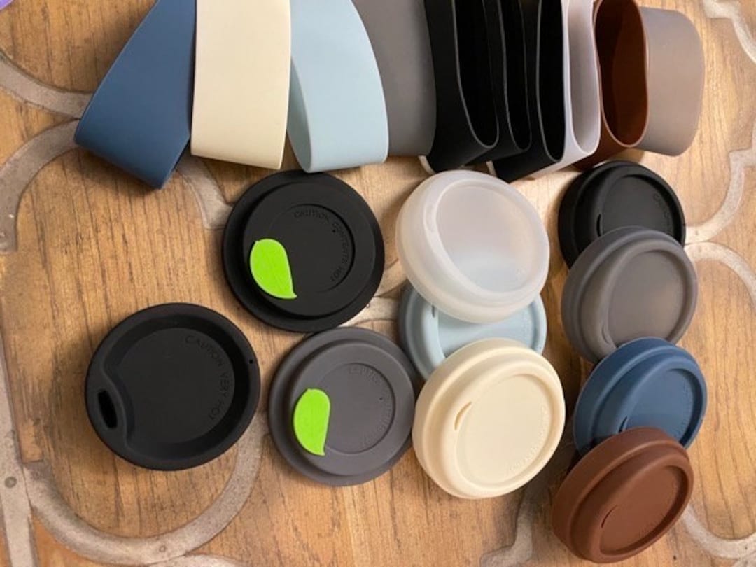 Silicone Lids and Sleeves set of 5, Mug Lid, Pottery Supply or Tool