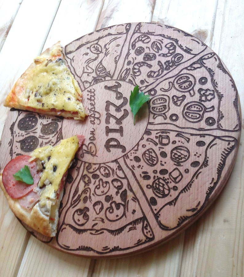 Pizza Board BON APPETIT PIZZA Laser engraved pizza board Etsy