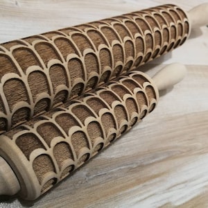 Rolling Pin Roof Tile Laser Cut Netting Pattern gingerbread house, roof, gingerbread, cookies, Christmas