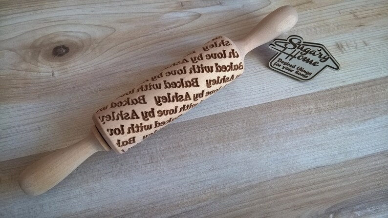 Personalized Rolling Pin. Embossing rolling pin. Rolling pin for embossed cookie. image 3