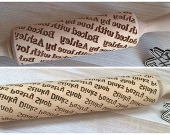 Personalized Rolling Pin. Embossing rolling pin. Rolling pin for embossed cookie.