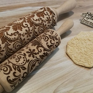 Rolling Pin Winter pattern, Hoarfrost, Snowflakes pattern Laser Cut