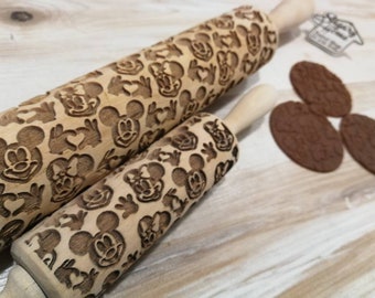 Rolling Pin "Mouse, сartoon" Handmade Wooden rolling pin cookie, gingerbread