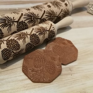 Rolling Pin Pine cone, Fir cone, Star, Forest Patterns Laser Cut