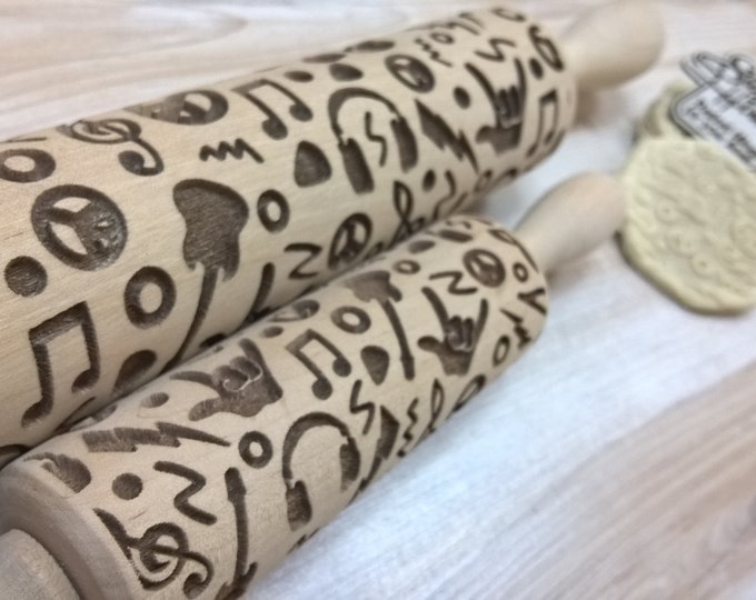 Embossing Rolling Pin - Musical Notes Pattern, Cookies Decorating ...