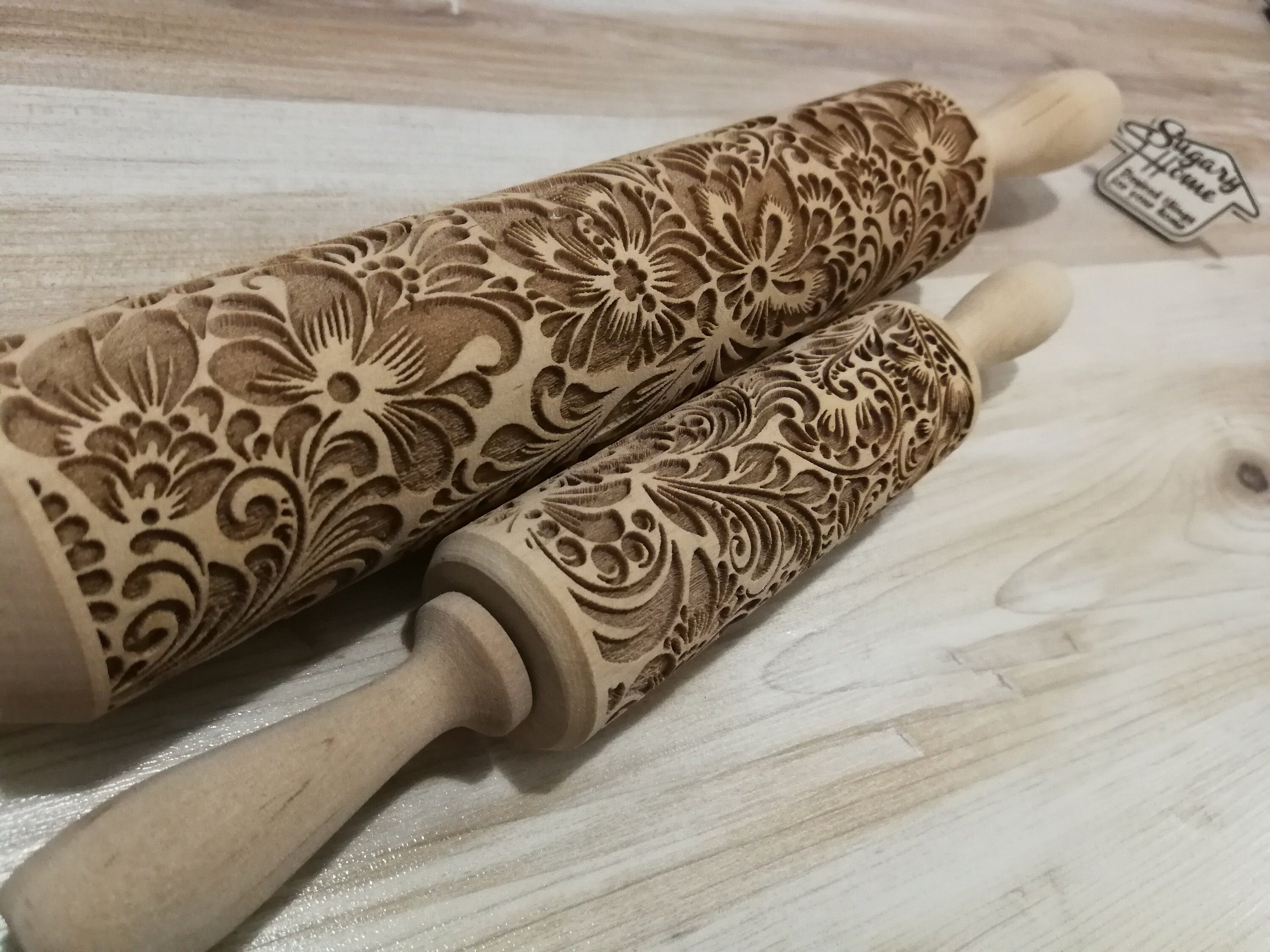 Pottery Clay Sculpture Rolling Pin Wood Material 30cm Length 4cm
