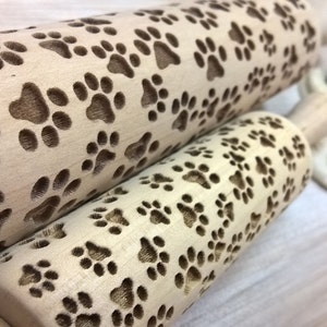 Rolling Pin Dog Paws Pattern Embossing Laser Cut