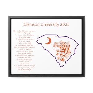 Clemson Alma Mater Print, Clemson Grad Gift, Clemson Alumni Gift, Clemson Grad Print, Clemson University Gift, Clemson University Gift