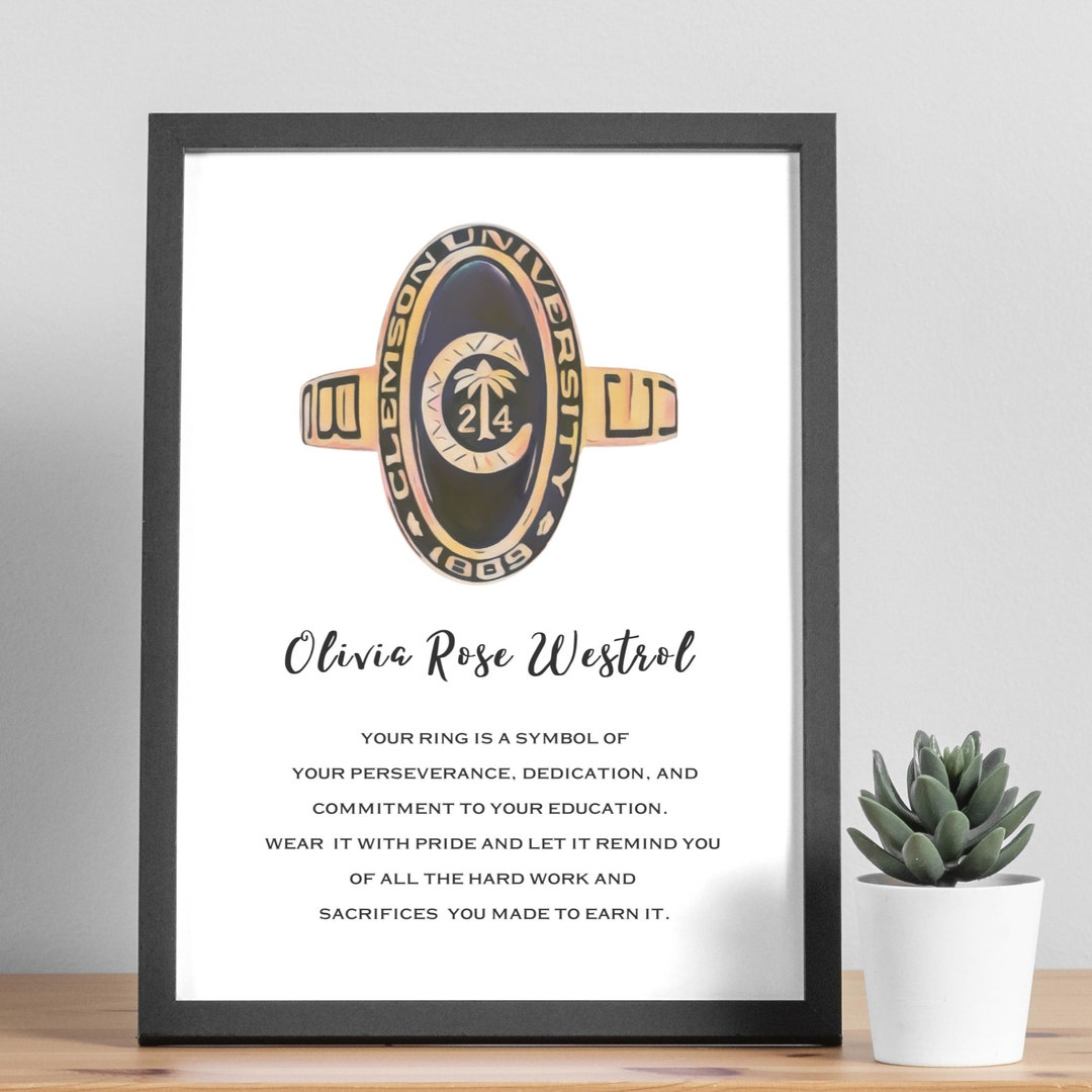 Clemson Ring Print 2024 , Ring Ceremony Print, Clemson Grad Gif