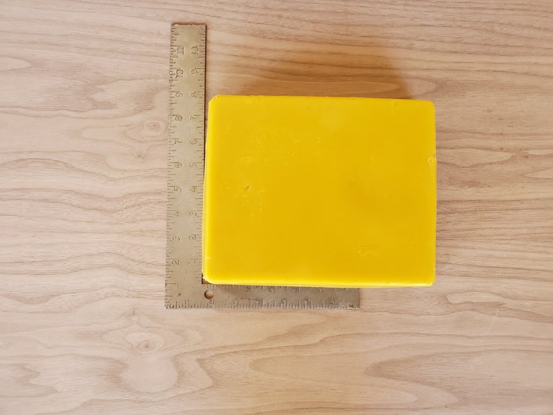 5 pound brick of Beautiful yellow beeswax