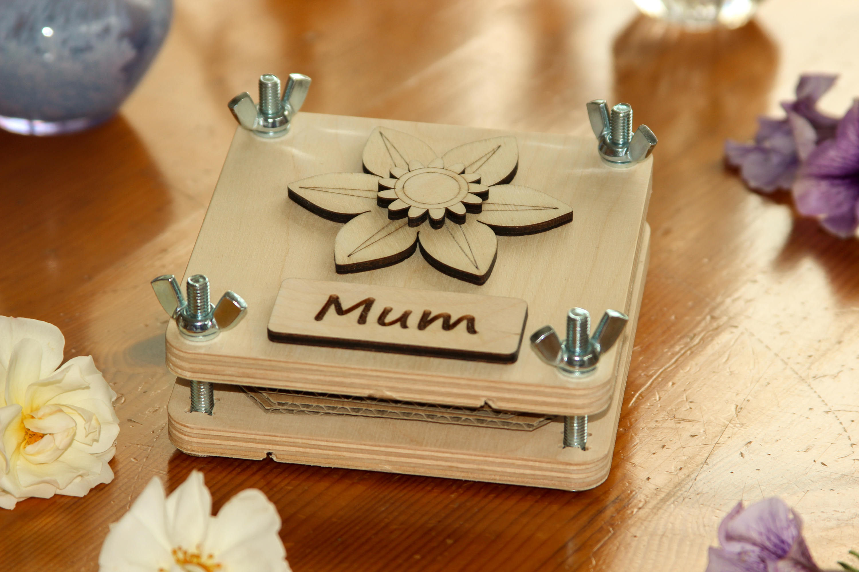 Personalised Wooden Flower Press Kit.Max.10 characters Full Etsy
