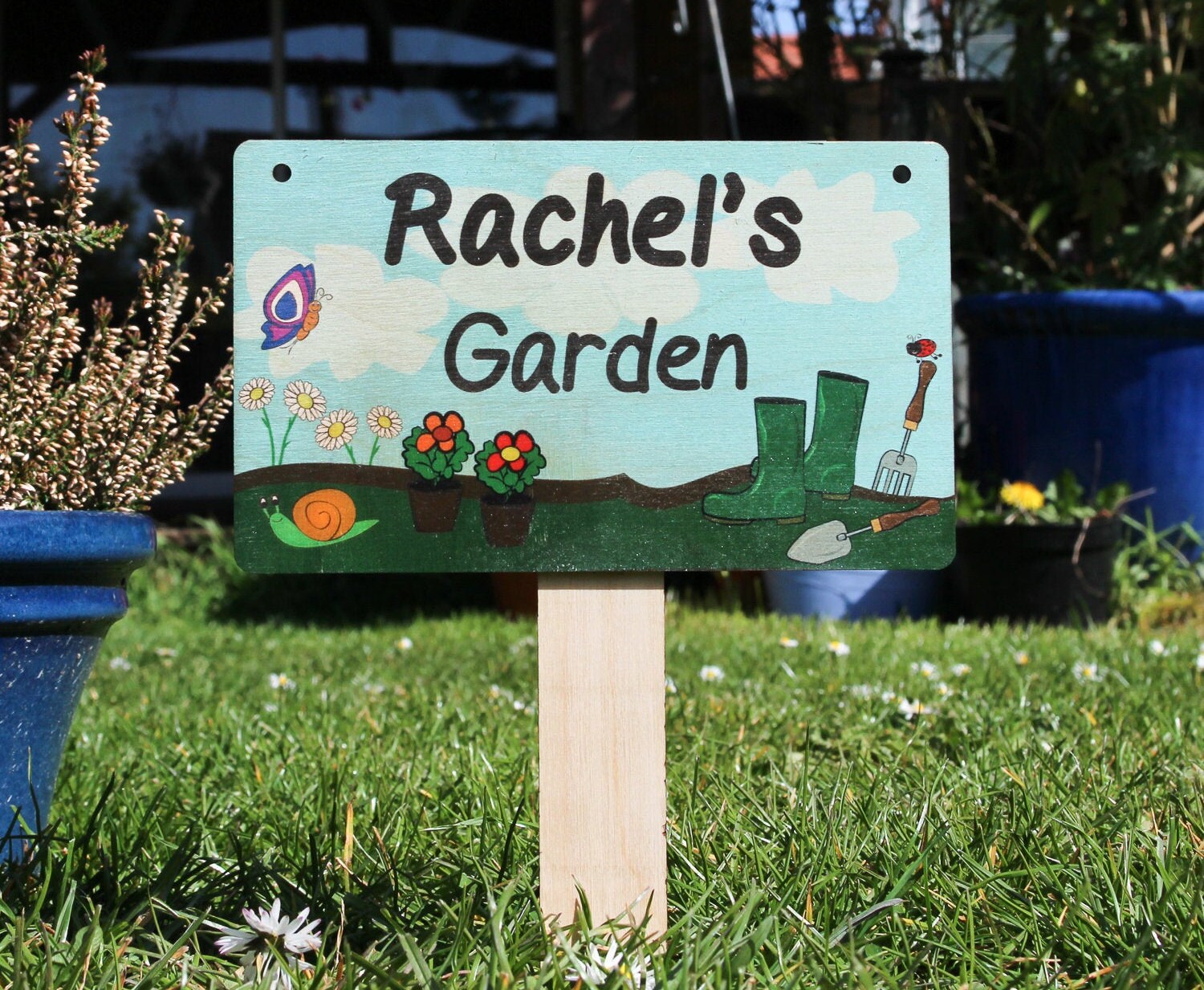 Wooden Garden Plaque my Garden is My Happy Place Etsy UK