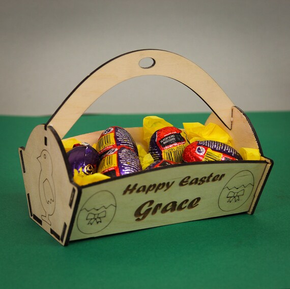 Personalised Wooden Easter Egg Basket Kit Blank Egg Hunt Craft Etsy