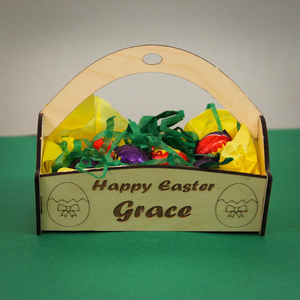 Personalised Wooden Easter Egg Basket Kit Blank Egg Hunt Craft Etsy