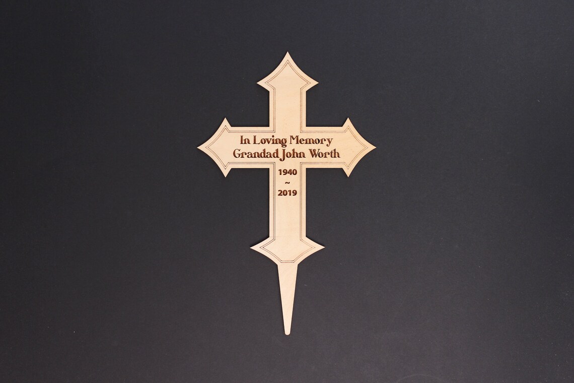 Personalised Wooden Cross Grave Marker Etsy UK