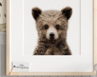 E18/_29 Bear Baby Shower Bear Print Bear Baby Gift Bear Art Print Animal Home Decor Bear Nursery Decor Funny Bear Print