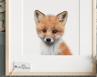 MalertaART Fox Print Fox Cub Art Baby Animals Print Woodland Animal Prints Nursery Wall Art Baby Animal Prints Nursery Decor Kids Printable Art Framed Wall Art