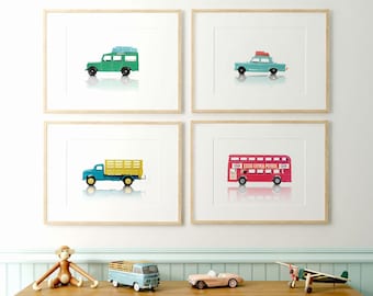 Car prints, Boys room decor, PRINTABLE art, Boys room wall art, Vintage car decor, Nursery prints, Boys room decor, Kids room art, Toy cars