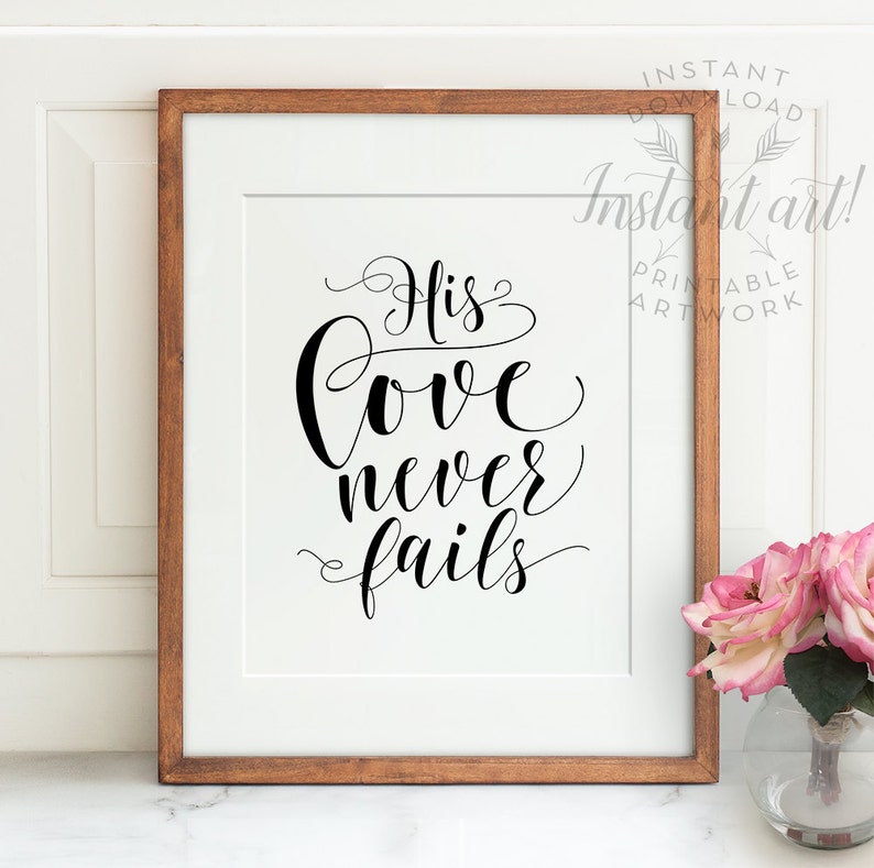 Bible Verse Wall Arthis Love Never Fails PRINTABLE - Etsy