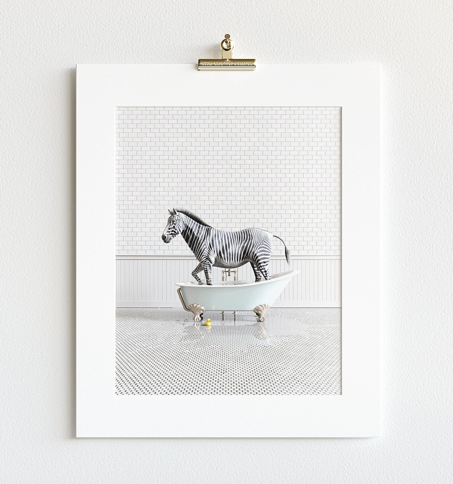 Animals in Bathtub Prints Vertical Bathroom Wall Art by the | Etsy