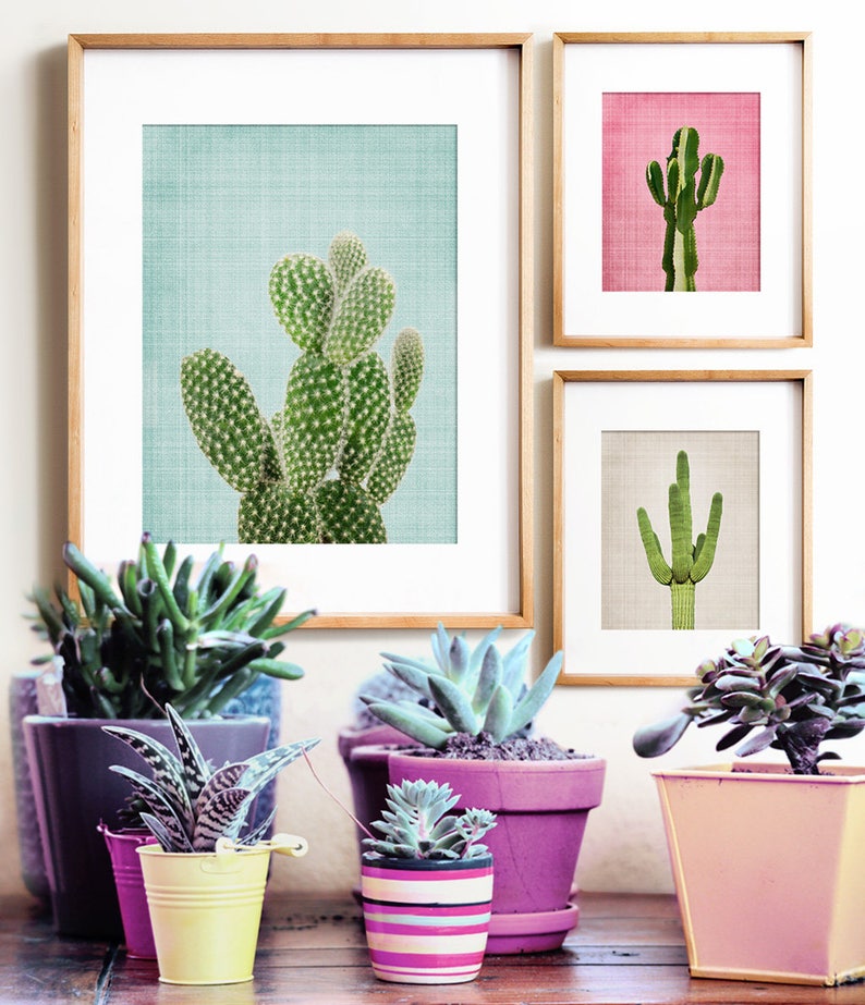 Cactus Print Wall Art Prints PRINTABLE Art Set Modern Art Etsy