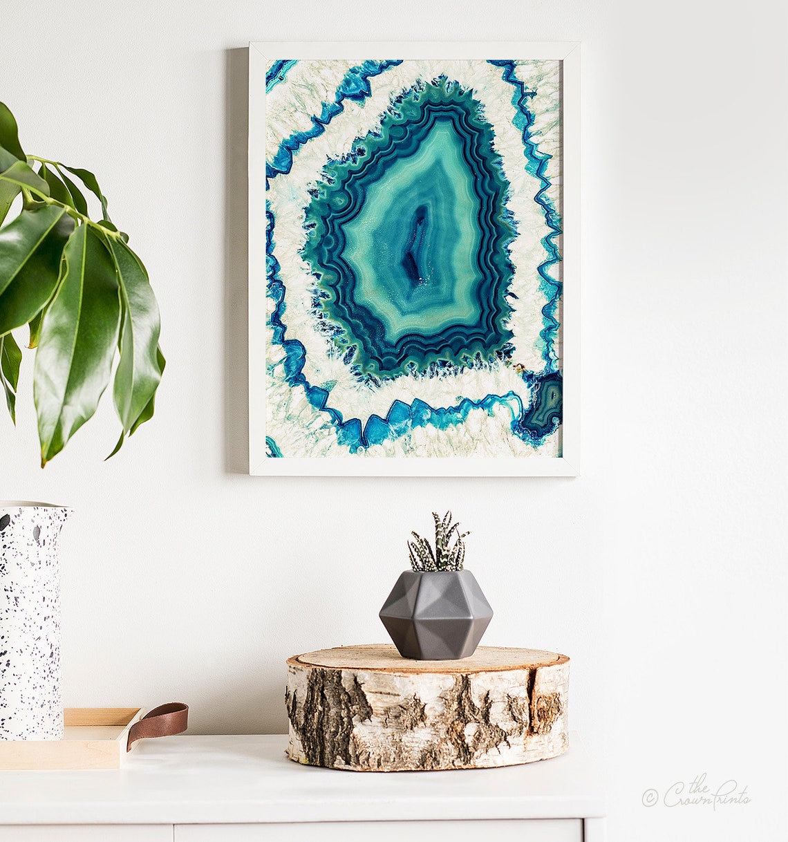 Agate Wall Art PRINTABLE ART Teal and Blue Wall Decor Etsy