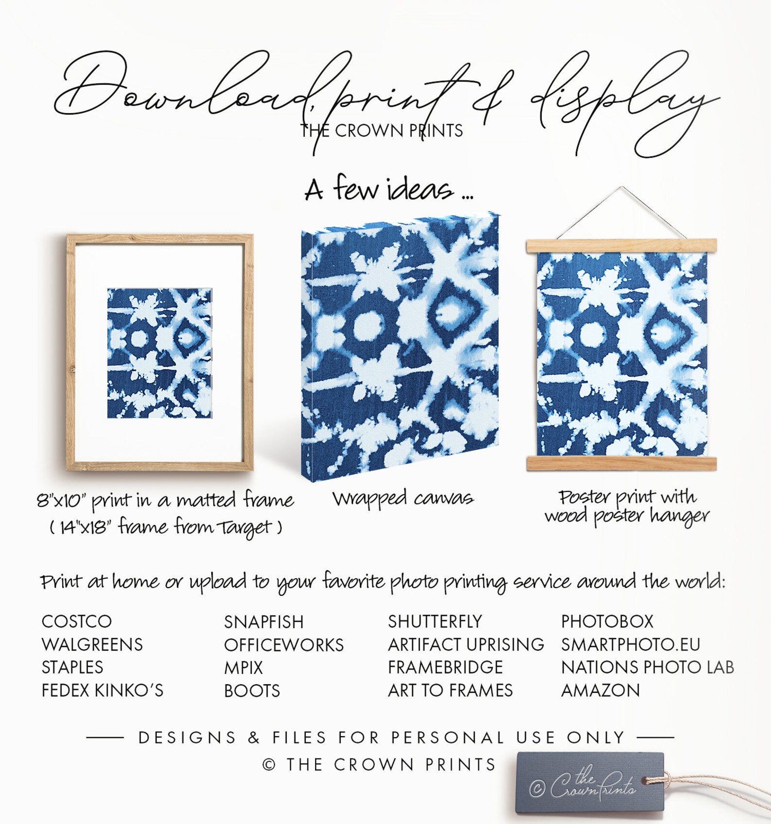 Shibori Wall Art No. 3 Indigo Wall Art PRINTABLE DOWNLOAD Etsy