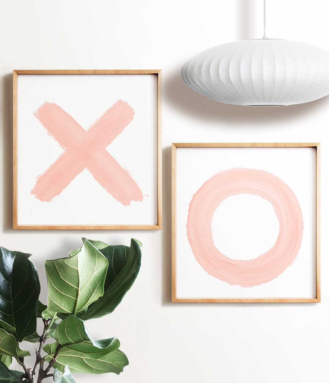 X and O prints Pink wall art PRINTABLE Wall art Modern Etsy